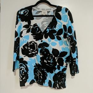 Bold floral cotton cardigan by ECI! Contemporary